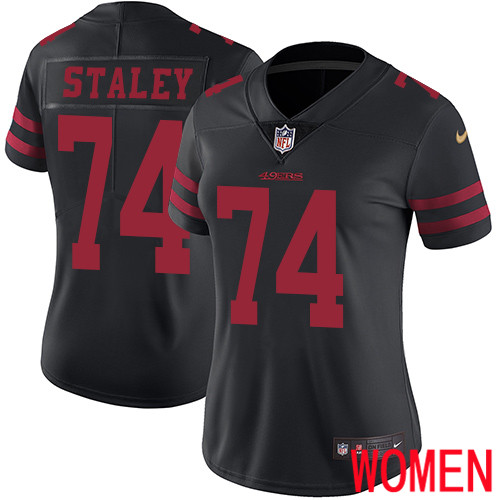 San Francisco 49ers Limited Black Women Joe Staley Alternate NFL Jersey 74 Vapor Untouchable